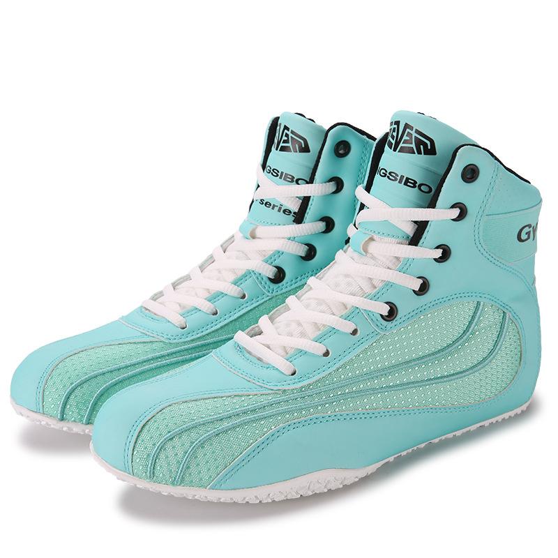 Boxing shoes men's large size wrestling fighting Sanda squat training shoes fighting match high top wear-resistant sports shoes