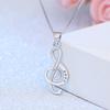 New 925 Sterling Silver Women Necklaces Fashion Love Rhythm Notes Pendant High Quality Zircon Clavicle Chain Jewelry Length 45CM
