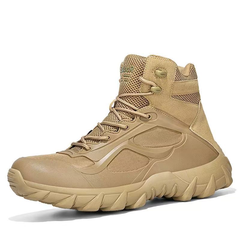 Military Training Boots, Tactical Waterproof Combat Boots, Outdoor Style for Desert Safety Mountaineering Shoes