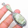 Swiss Green Opal Gemstone Handmade 925 Sterling Silver Jewelry Pendant 3.27"