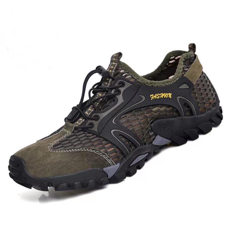 

Outdoor hiking shoes Creek shoes Men s spring and summer wear-resistant non-slip breathable hiking shoes Men s quick-drying wading shoes Beach 44 армія зелений колір