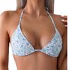 2025 European & American Floral Lace-Up Triangle Bikini Top
