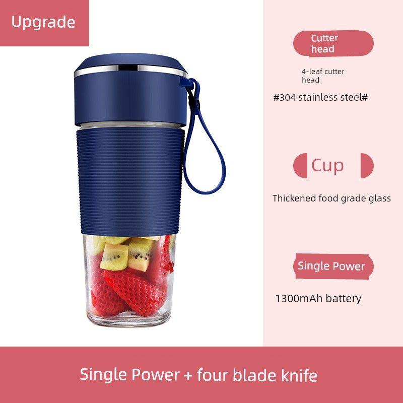 

Портативная соковыжималка для дома, маленькая мини-электрическая машина для соевого молока, блендер для фруктов и овощей, чашка для смешивания молочных коктейлей, жареная чашка для соковыжималки K10 power four blade knife-Blue