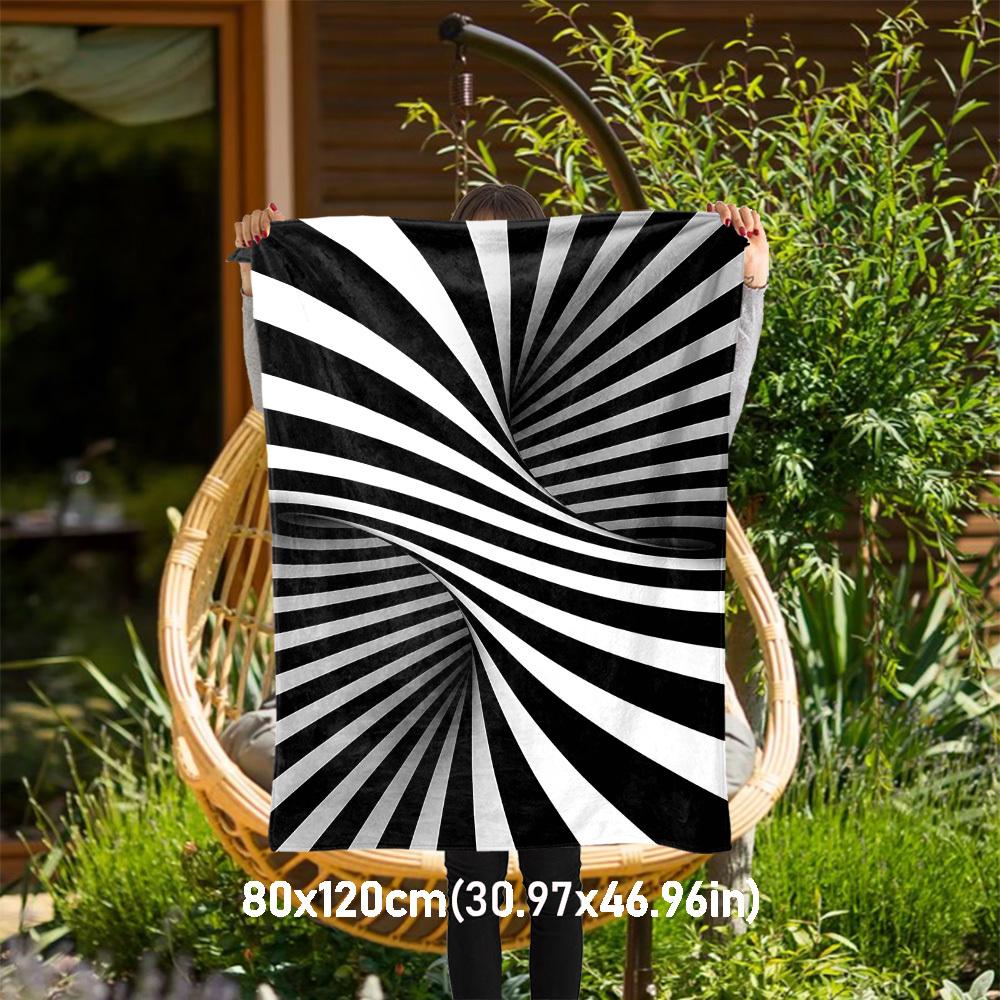

1PC stripes spiralOutdoor Flannel Blanket - Soft Plush Decor for Picnics, camping, Bedroom, Playroom, Office, or Lunch Break 1335A 80x120cm(31x47inch)