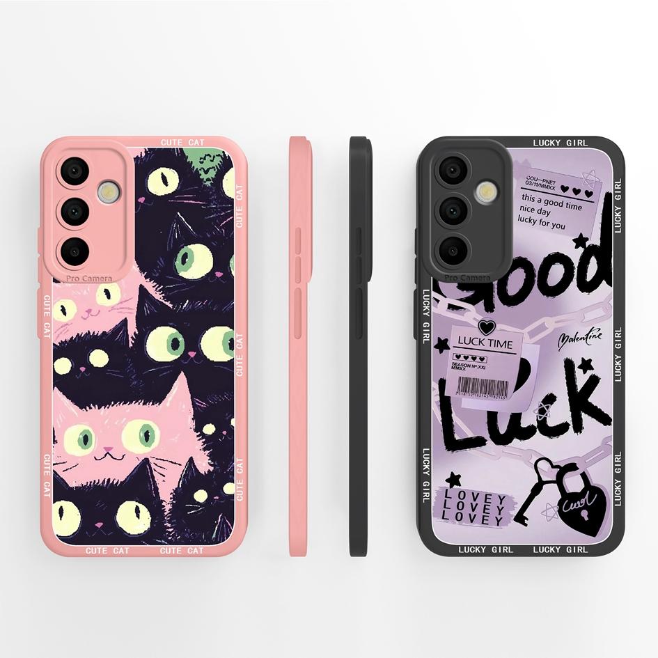 Phone Case For Samsung A15 A16 A26 A36 A56 M15 Fashion Aesthetic Butterfly Lightweight Soft Screen Protector Liquid Silicone Couples Cover For Samsung