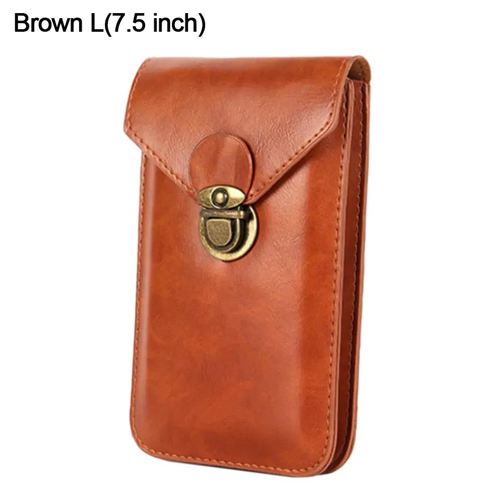 Retro Leather Phone Belt Bag WaterProof Universal Male Waist Pouch Multifunctional Phone Pouch Men