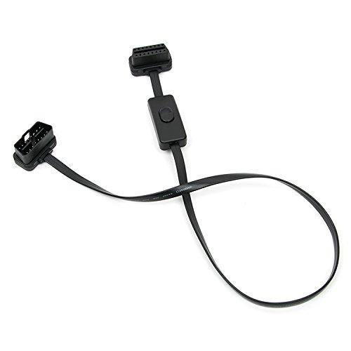 CarAngels OBD2 Extension Flat Cable with Switch 60cm OBDII 16PIN