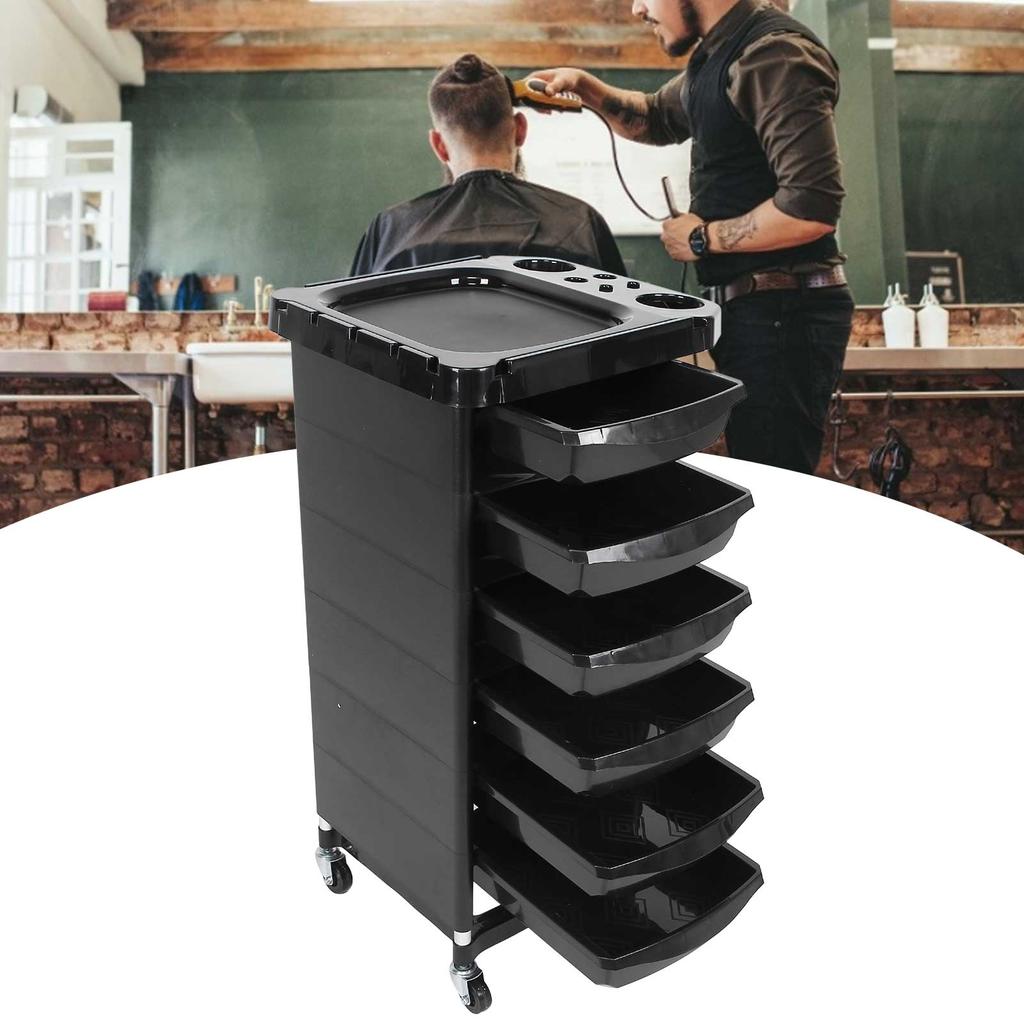 Hair Salon Trolley 5‑Layer Hairdressing Cart Stroller Rolling Barber Storage Rack