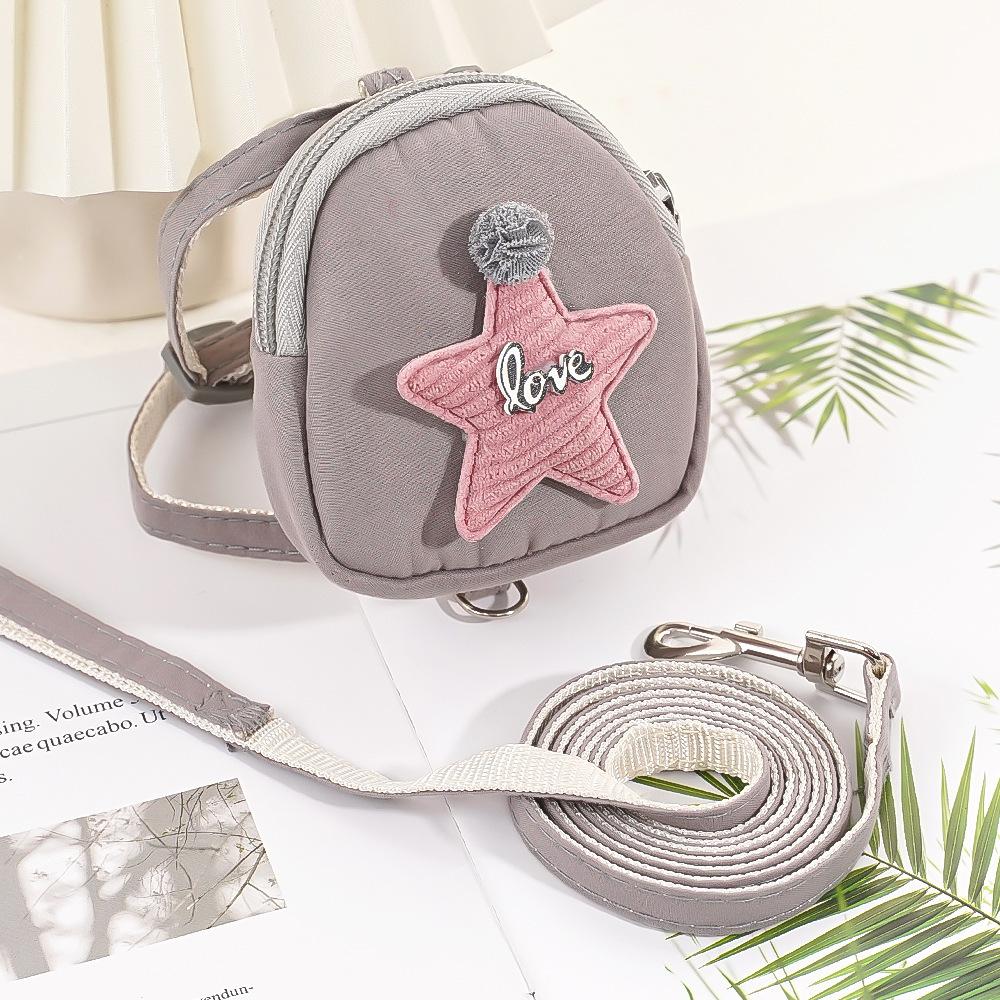 Pet teddy puppy dog cat out cat backpack chest strap leash walking dog supplies