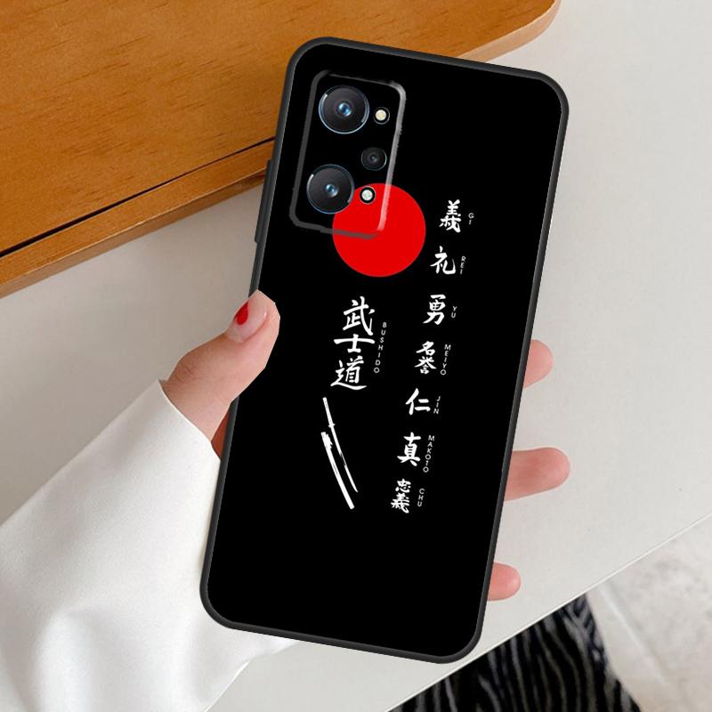 Japanese Bushido Samurai For Realme 12 Pro Plus 11 10 9 C67 C55 C53 C51 C31 C35 C33 C30 C21Y C25s GT5 GT Neo 6 Case