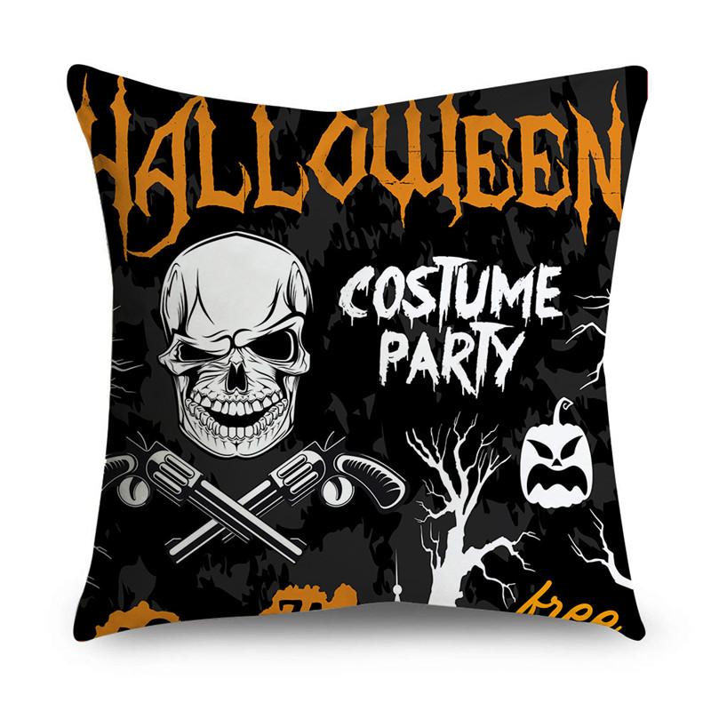 Halloween Theme Horror Pumpkin Wizard Print Pattern Cushion Cover Home Living Room Sofa Decoration Square Throw Pillow Cover