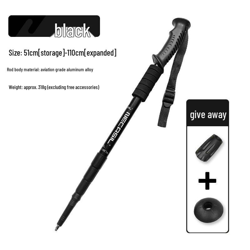 Newcastle Aluminum Alloy Shock-Absorbing Straight Handle Trekking Pole (Four-Section, Telescopic) G103