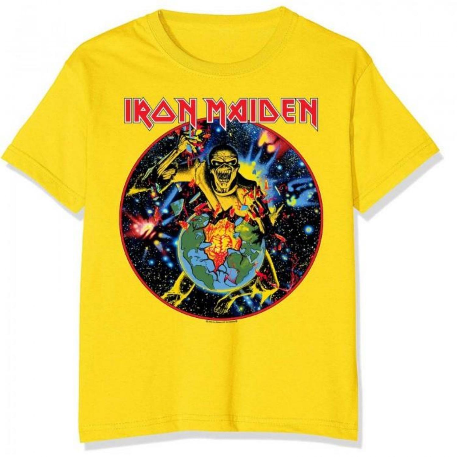 Iron Maiden Unisex Adult World Piece Tour Circle Cotton T-Shirt S чёрный