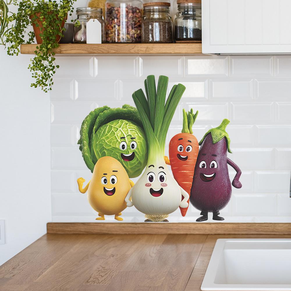 Simulierte Niedliche Gemüse Küche und Esszimmer Wanddekoration und Verschönerungsaufkleber