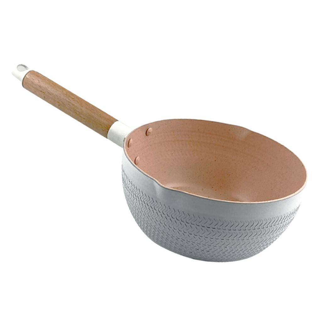 Nonstick Sauce Pan for Cooking Soup Noodles Aluminum Multifunctional Milk Pot Pan Cookware White
