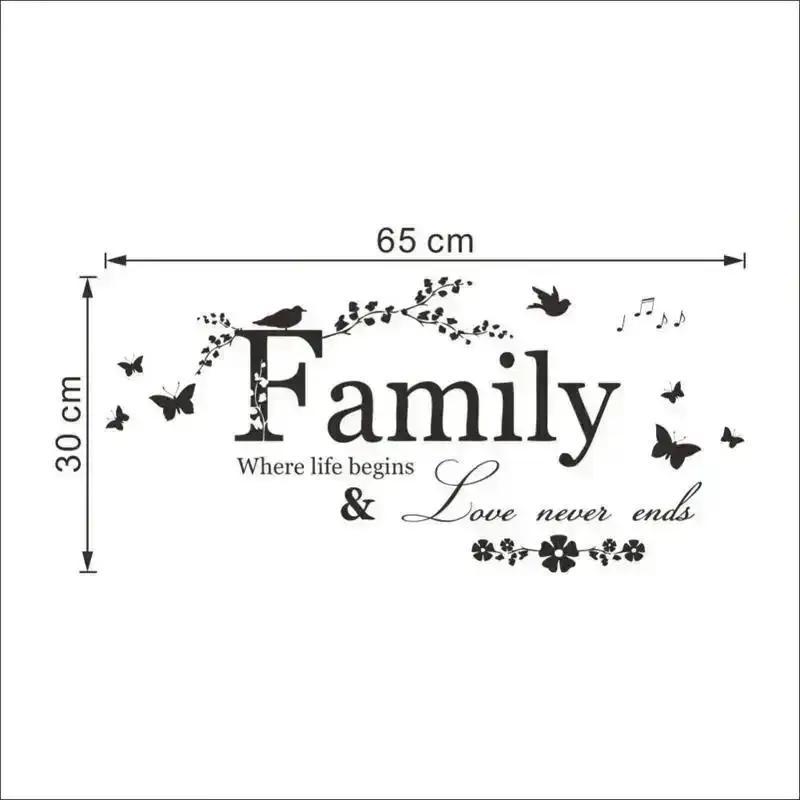 Fashion Europe Style Family Love Poster Suitable Home Living Room Wall Sticker Pretty House Decorative Wedding Art Wall Decals