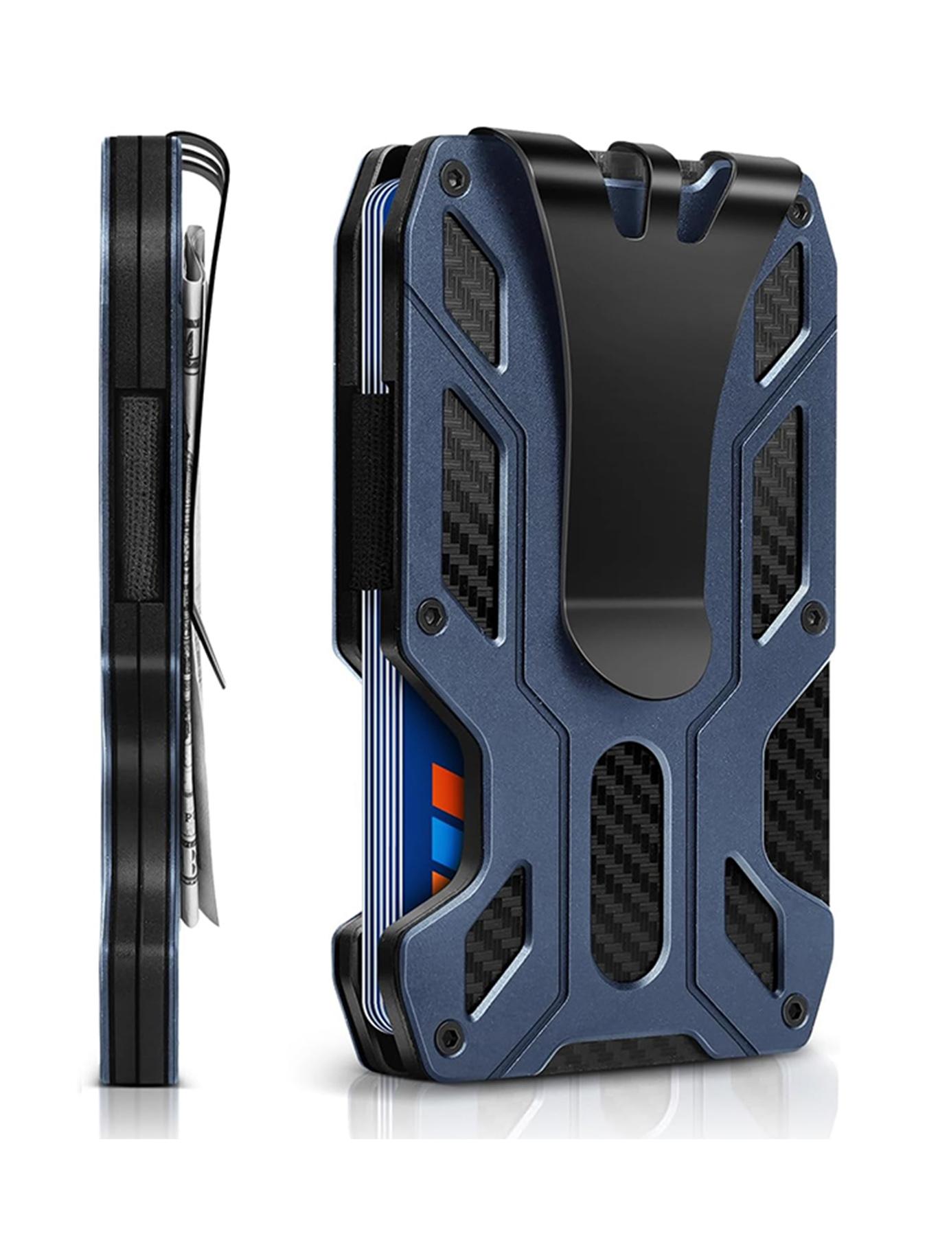 

Тонкий мужской кошелек с зажимом для денег, минималистичная RFID-блокировка, держатель для кредитных карт, кошельки с передним карманом, тонкий тактический чехол сапфир синий