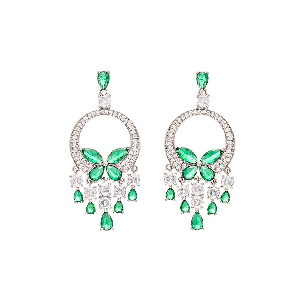 Silver Needle French Fresh Exaggerated Diamond Earrings Light Luxury High-end Stud Earrings Temperament Earrings Design Sense Niche