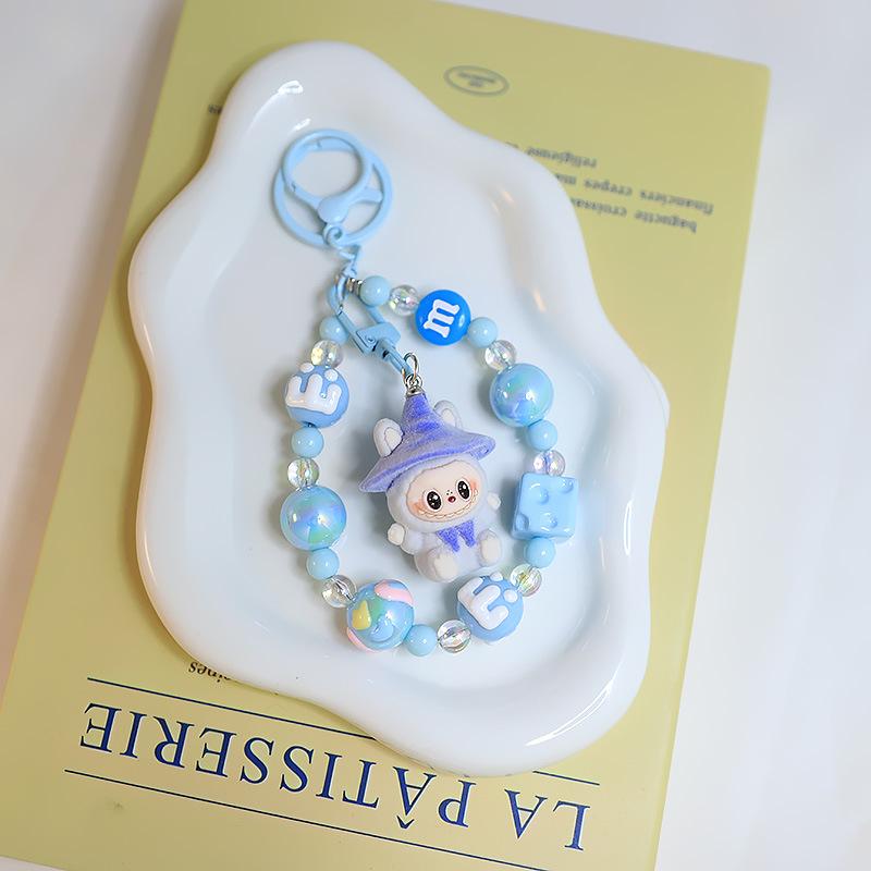 Cute Flocking Leader Keychain Doll Pendant Cartoon Cute Grain Bag Chain Pendant Gift