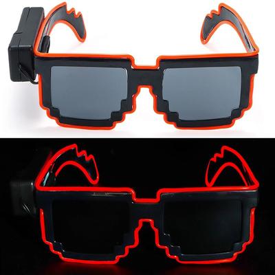 Novel Wireless Mosaic Led Glasses Halloween Christmas Birthday Neon Party Nightclubs Neon Rave Shades Flashing Glasses For Adult