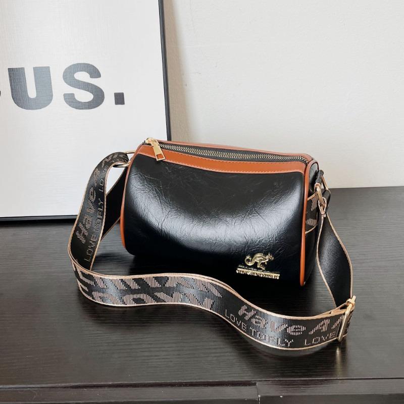 Premium textured messenger bag fashionable and simple contrasting color women's bag trendy retro casual shoulder bag