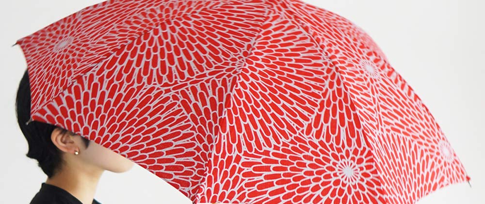 Made In Japan Isago Pattern Folding Umbrella 50cm For Both Sunny and Rainy Days 2 Tier Folding Umbrella Furoshiki Japanese Pattern UV Protection