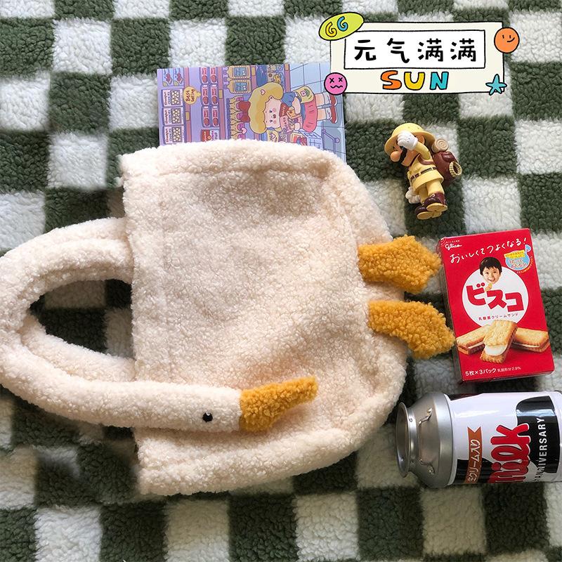 

Симпатичная искусственная плюшевая овечка с лебедем, вместительная женская плюшевая сумка для студентки