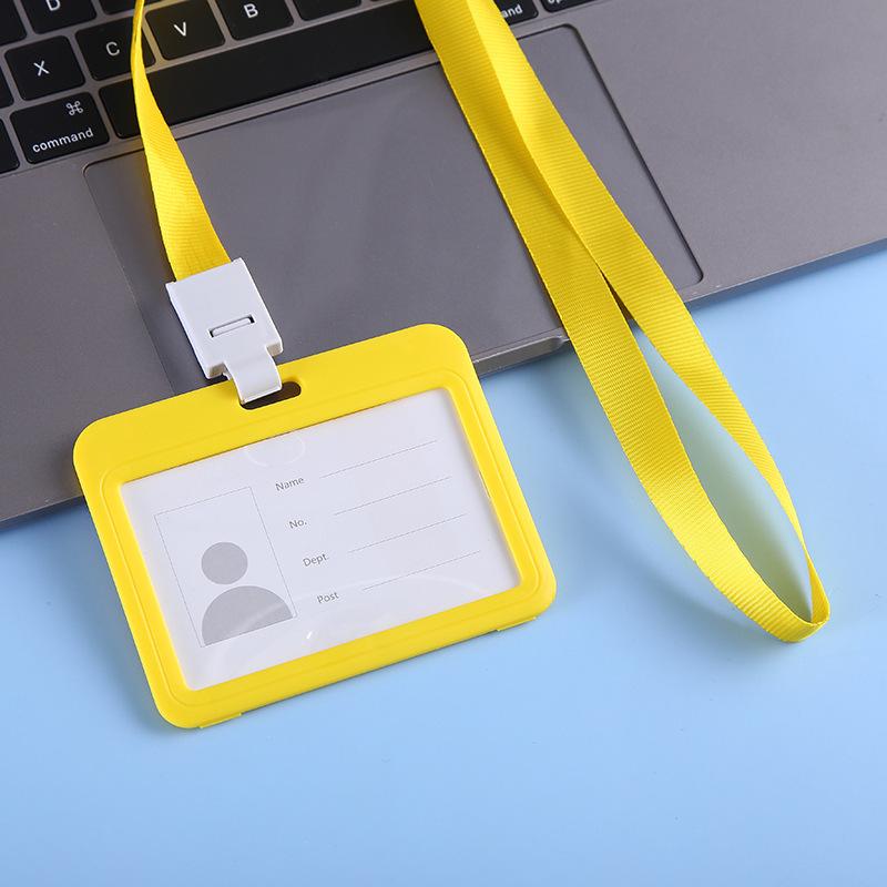 1 STÜCK Einfache Geschäfts-Arbeitskarten-ID-Büro-Schule-Ausweishalter Badge Tag Neck Strap Lanyard