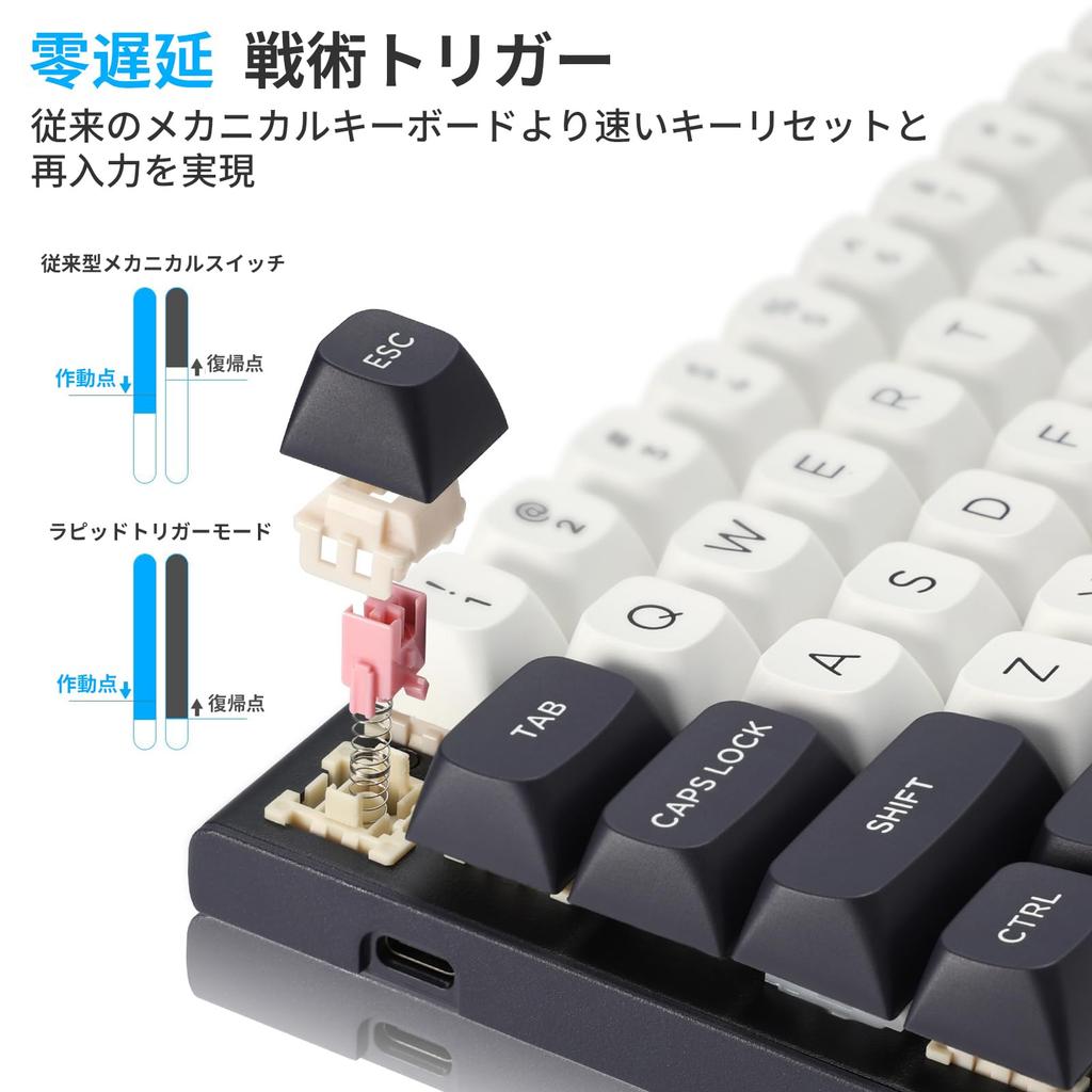 Redragon K701 Rapid Trigger Keyboard with Magnetic Wired Adjustable Actuation 8000Hz Polling English RGB Tenkeyless Gaming Switches, USB, Mechanical,