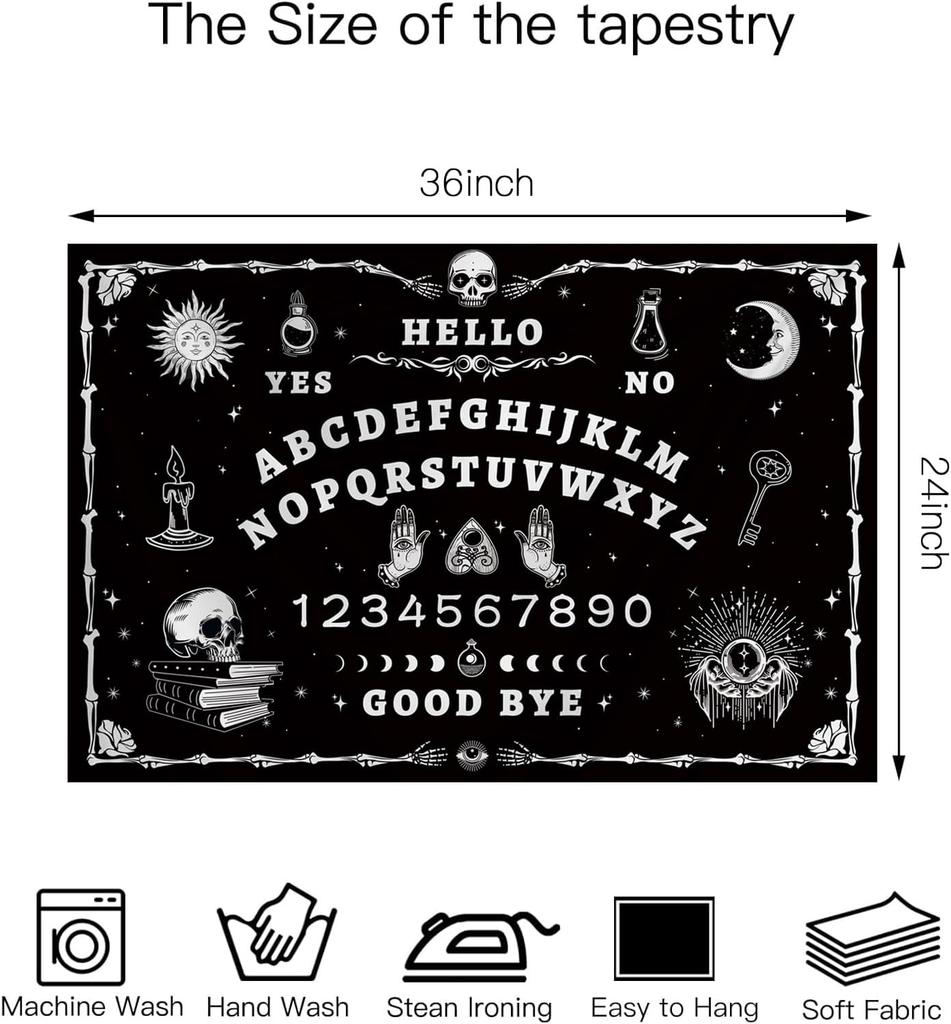 Halloween Gotisk Grunge Rumsdekor,Dödskalletapet för Sovrum,Goth Heksig Mörk Estetik Heminredning,Litet Skelett Vintage Svart