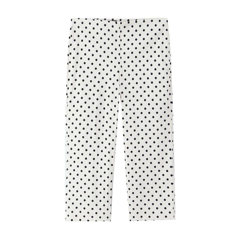 Spring 2026 European Polka Dot Shirt Jacket & Mid-Length Pants Set Small