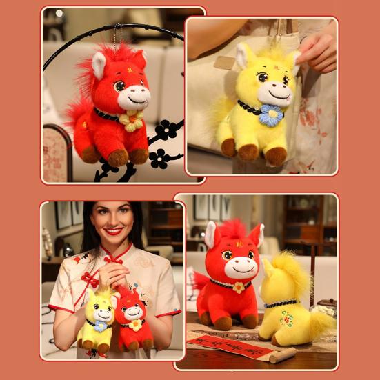 Horse Doll Auspicious Meaning Year of The Horse Plush Toy Traditional Zodiac Horse Theme Good Luck Doll Home Decor