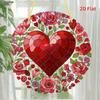 Valentine's Day Heart-Shaped Sun Catcher - Love Decoration with Vibrant Floral Design, Ideal Birthday and Holiday Gift for Family and Friends, Romanti