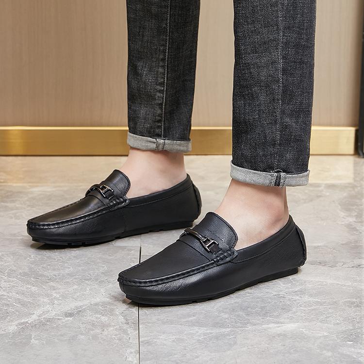 Fashion Genuine Leather Men's Shoes Simple Summer Man Loafers Wedding Dress Driving Moccasins Casual Footwear Ultra-light Slip on Shoes