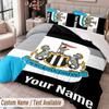 Newcastle United FC Printed Bedding Set Custom Name Text 1 Duvet Cover 2 Pillowcases For Bedroom