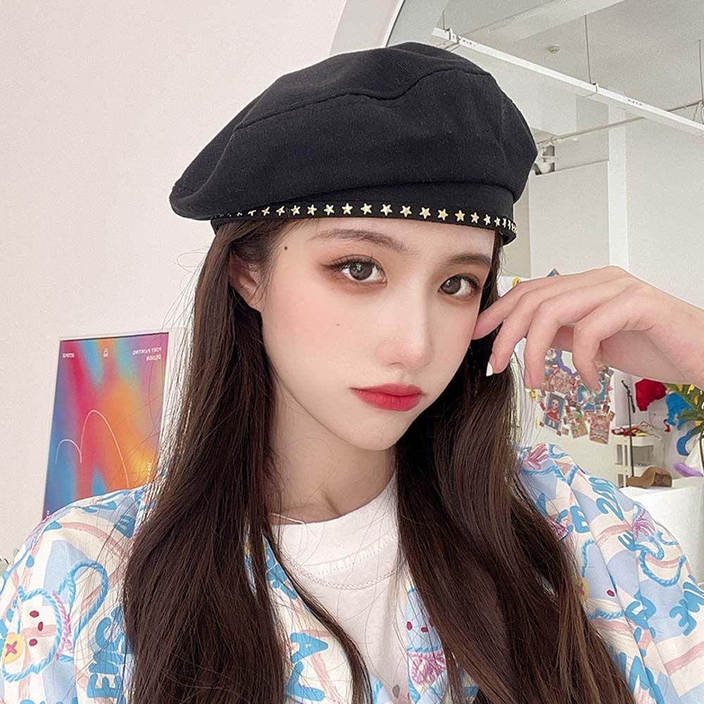 Warm British Style Retro Winter All-match Korean Style Hat Women Cap Star Berets Painter Hat