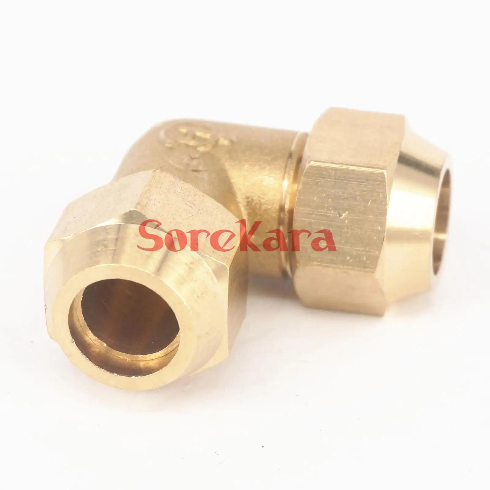 

Fit Tube O.D 6/8/10/12/14mm Equal Elbow Brass Flare Pipe Fitting With Nut (Brass,Fit Tube O.D 8mm) латунний