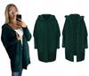 Alpaca Jacket Hood Warm Woolen Oversize Bottle Green