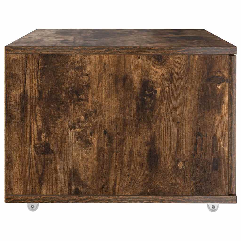 Drawer Cabinet with Wheels Smoked Oak 55 x 45 x 31 cm