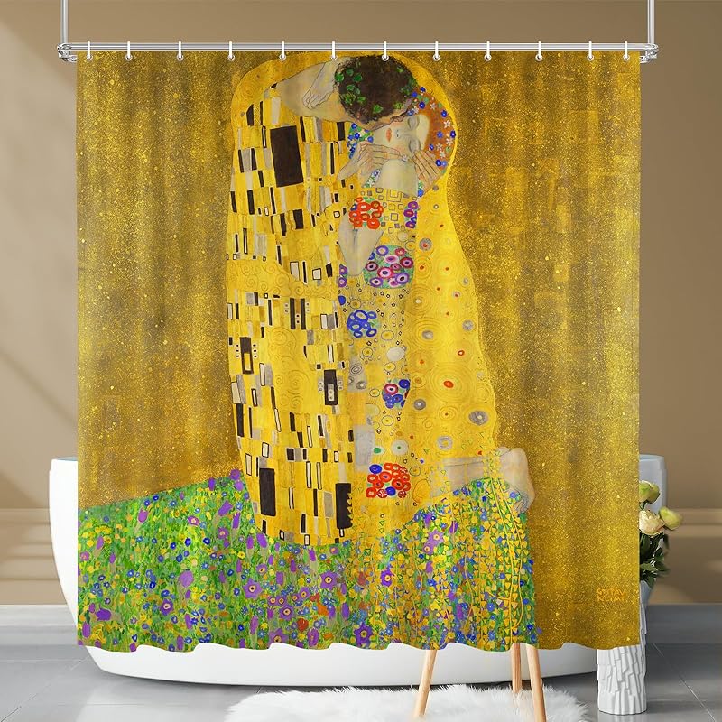 Vimorco Flower Butterfly Shower Curtain, Black Shower Curtains for Bathroom, Waterproof Quick-Dry Polyester Fabric Flower Shower Curtain, Floral Bath