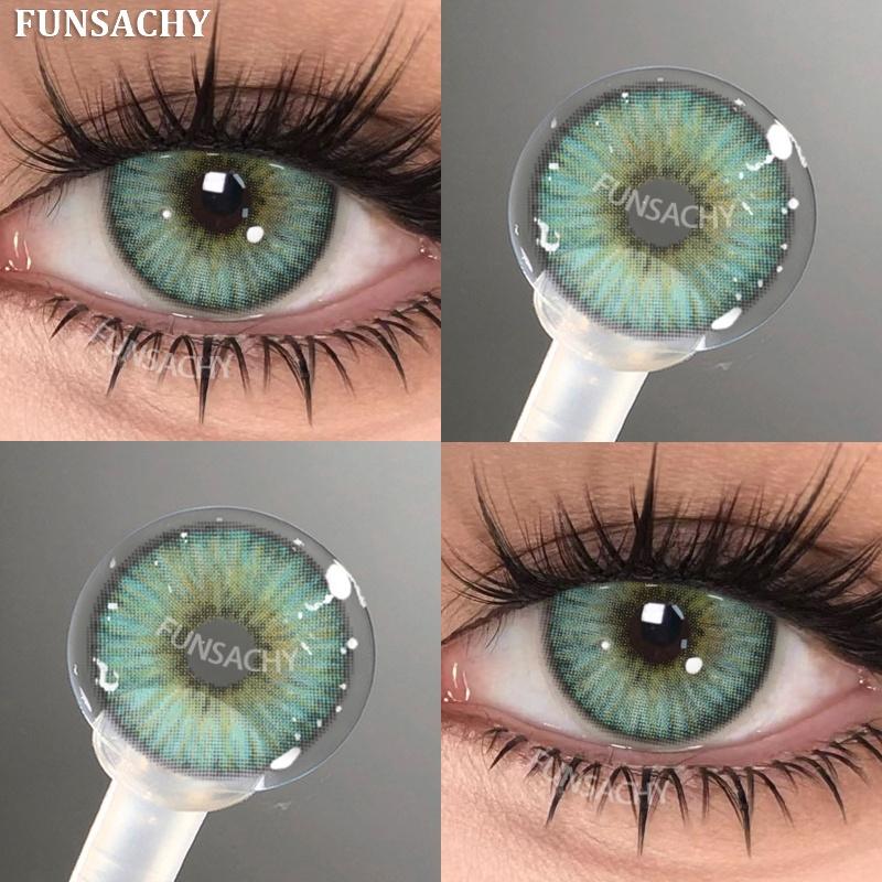 FUNSACHY 1 para Modny Makijaż Piękno Soczewki Kontaktowe Miękkie Roczne Niebieskie Zielone Kontakty Kolorowe Soczewki Kolorowe Miękkie Soczewki Źrenice