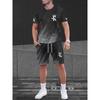 Neue Mode 3D Lustiger Druck Herren Anzug Übergroß Kurzarm Shorts Zweiteiler Herren Sportbekleidung Sommer Freizeit Reise Anzug
