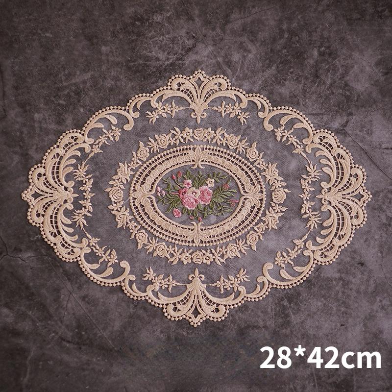 1Pcs Dining Table Embroidery Craft Placemat European Style Lace Insulation Plate Mat Anti-scald Coaster Table Pads