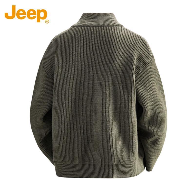 JEEP Men's Winter Thickened Knit Cardigan Sweater