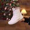 Fleece high-top casual shoes autumn and winter new heightening snow boots retro warm thick-soled boots