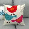 Cute Cartoon Bird Animals Digital Printing Short Plush Pillow Covers For Car Sofa Office Cushion Cover Home Goods 60X60Cm