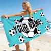 Toalla de Playa de Fútbol Personalizada Impresión Plana 2D Piel de Melocotón Toalla de Baño Nombre Personalizado Regalo Deportivo para Niños Adultos