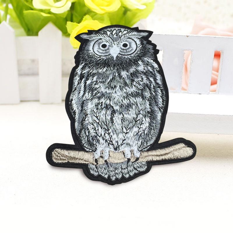 1 x Embroidery Night Owl Patch Badge Sewing on Appliques Clothes DIY Suppliy Repair
