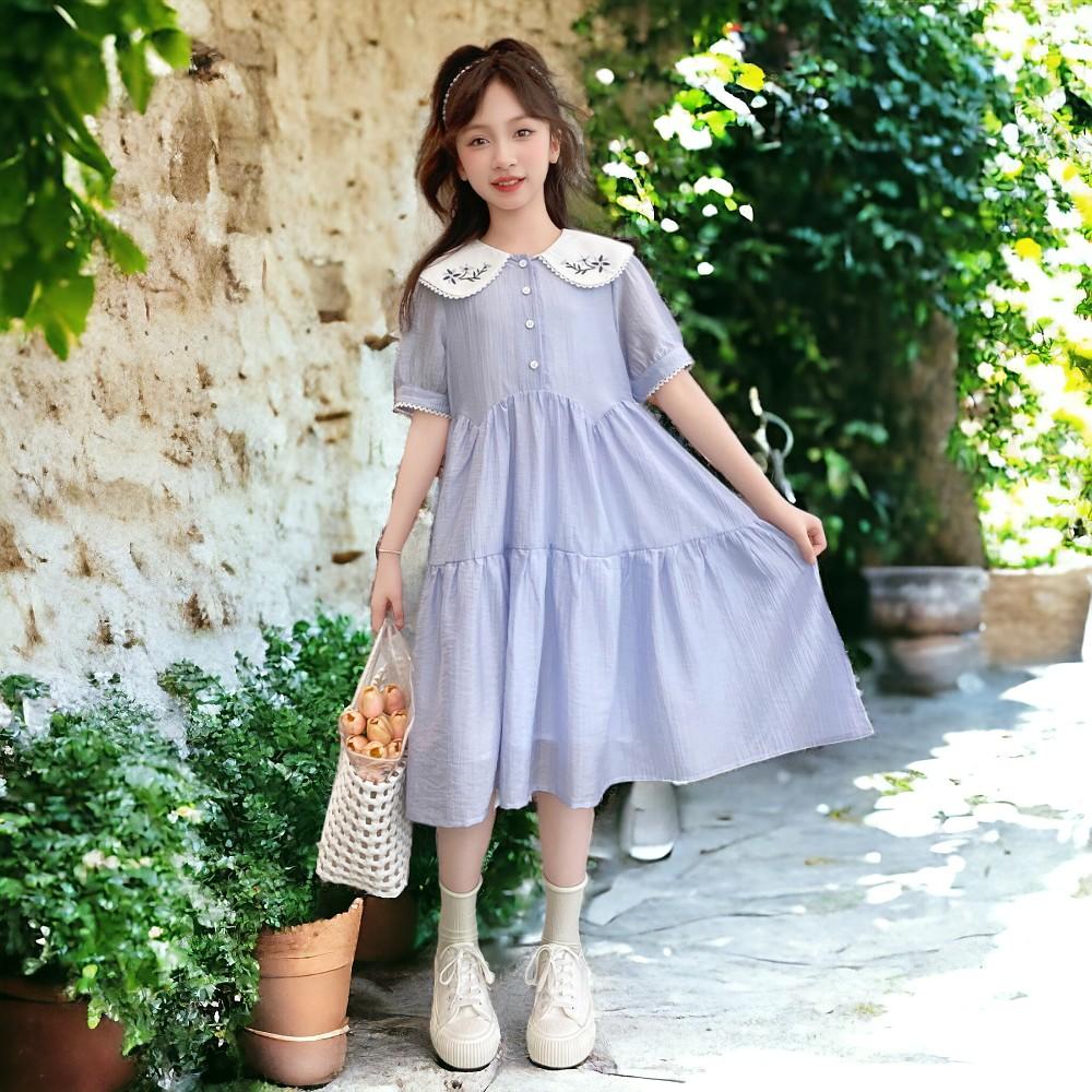 Toddlers Dresses for Girls Children's Dress Summer Kids School Costumes Short Sleeve Casual Princess Dress