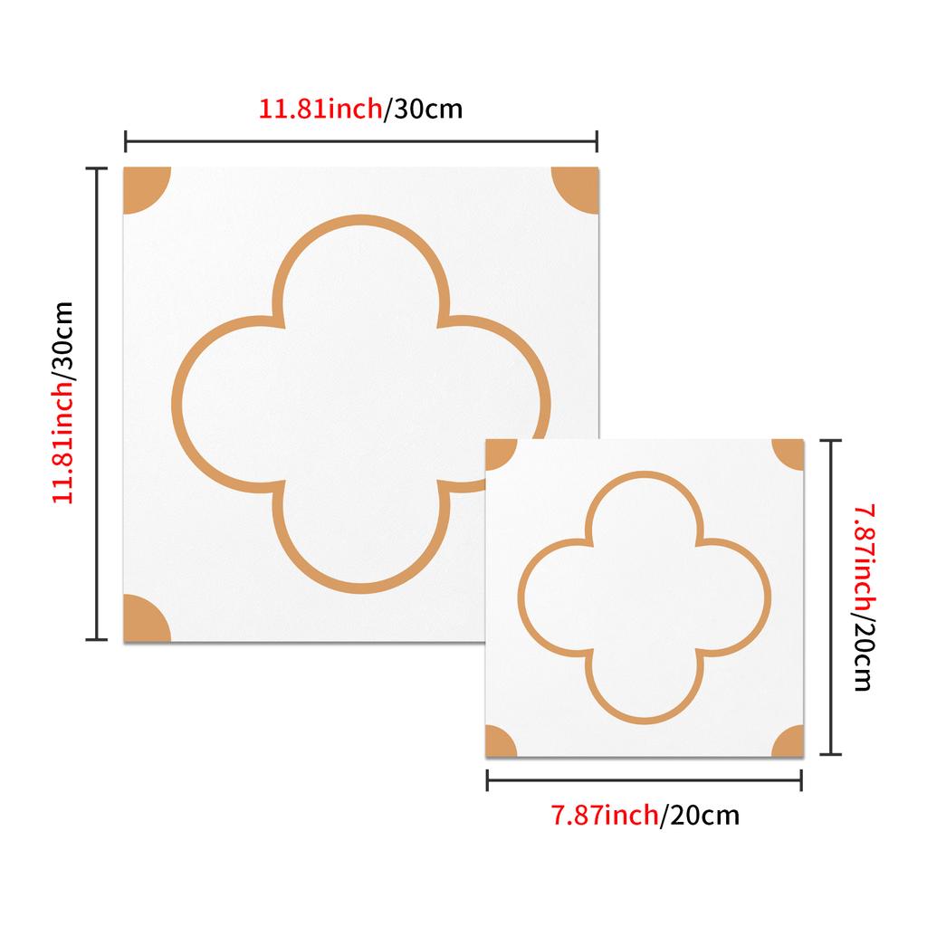 25Style 10Pcs Mandala Tile Stickers, Thick Matte Finish Waterproof Self-Adhesive Floor Wall Decor for Kitchen Home